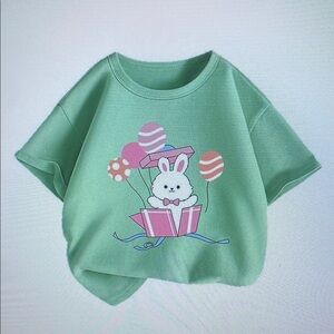 Green Bunny Graphic Kids T-Shirt
